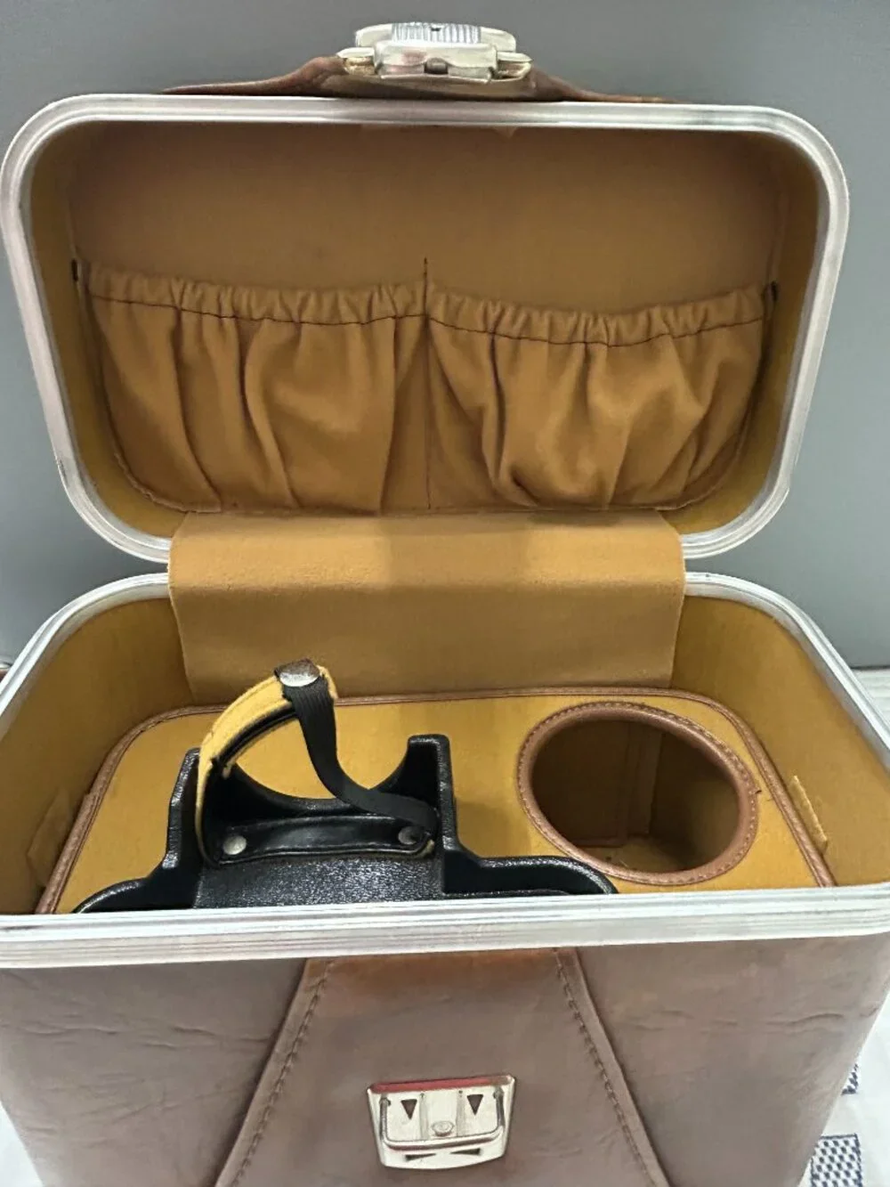 Vintage Marsand‎ Camera Case Ranchyde Leather Vinyl Brown Sturdy Carrying USA